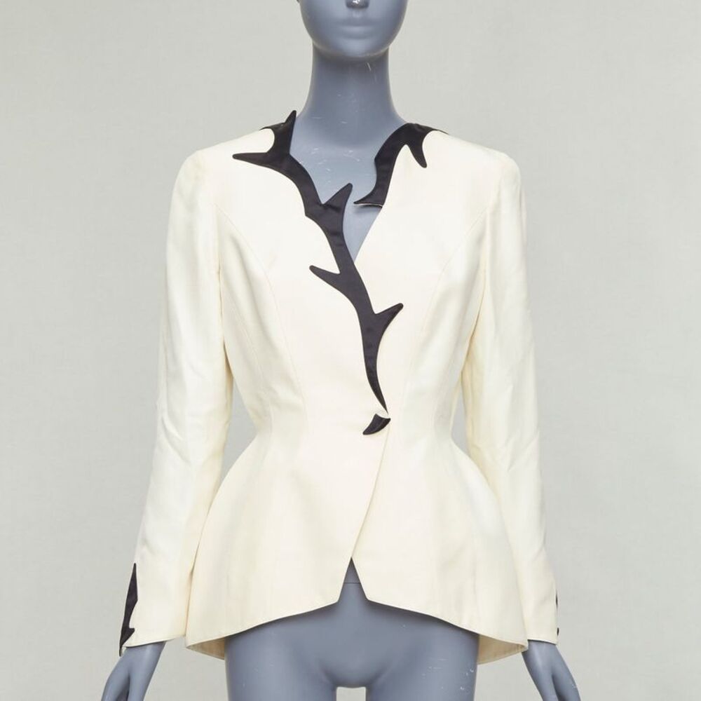 Thierry Mugler 1998 White Peplum Blazer